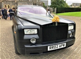 Black modern Rolls Royce for weddings in Torquay